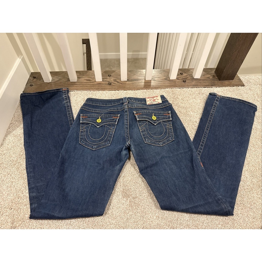 TRUE RELIGION‎ #112790 Blue Jeans BECKY Women's Size 28 Vintage Y2K USA Bootcut
